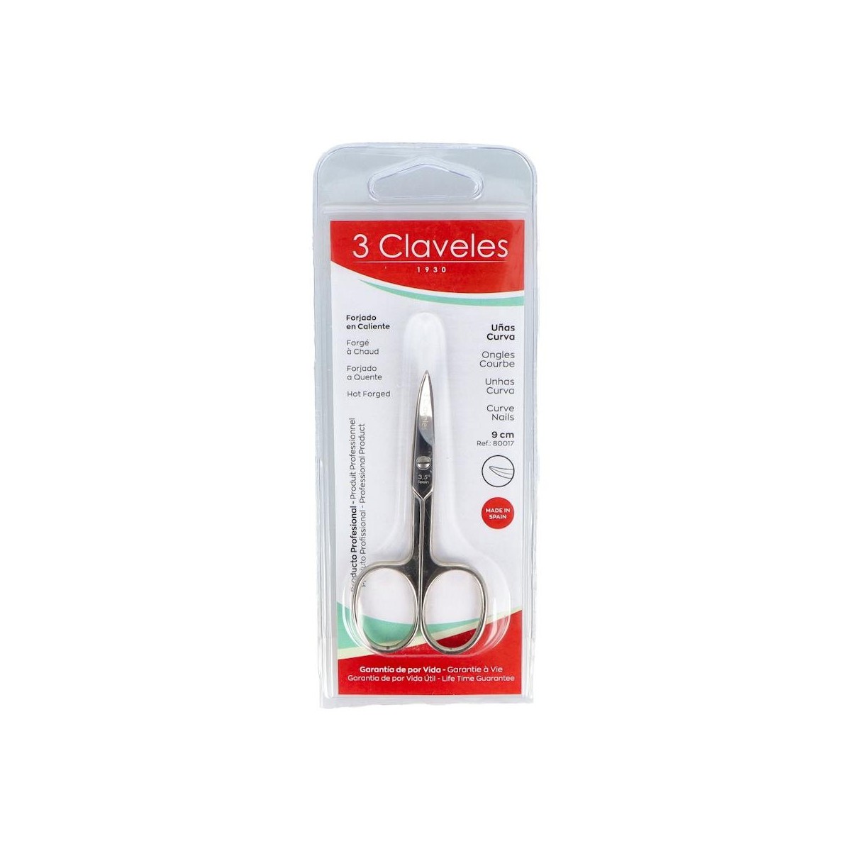 TIJERA 3 CLAVELES UÑAS CURVA 80017