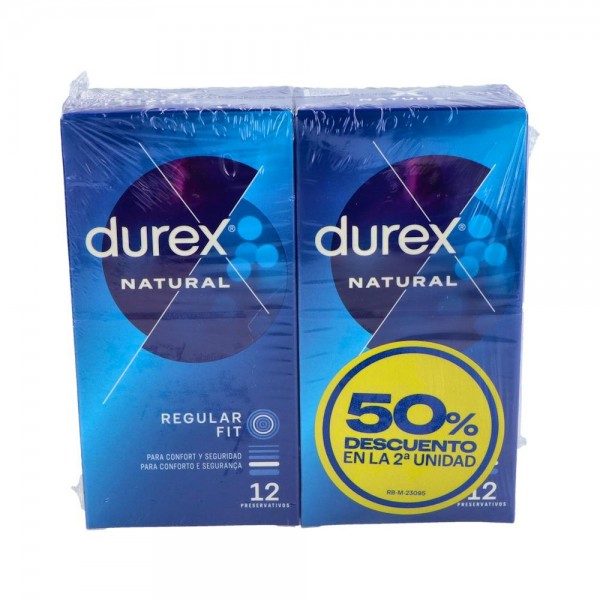 PROFILACTICO DUREX DUPLO NATU PLUS 12 U