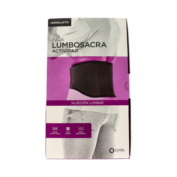 FAJA FARMALASTIC LUMBAR VELCRO REFO T 2 90-120 NEGRO