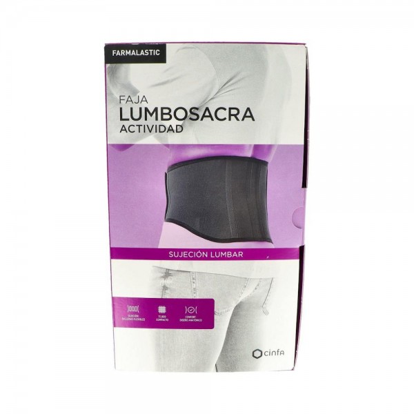 FAJA FARMALASTIC LUMBAR VELCRO REFO T 3 120-140 NEGRO