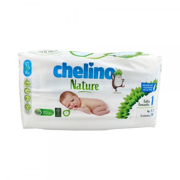 PAÑAL INF CHELINO NATURE T/1 1-3 KG 28 UN