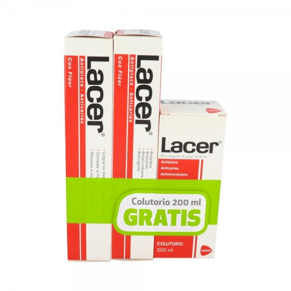 LACER KIT PASTA DENTAL 2 x 125 ML + COLUTORIO 200 ML